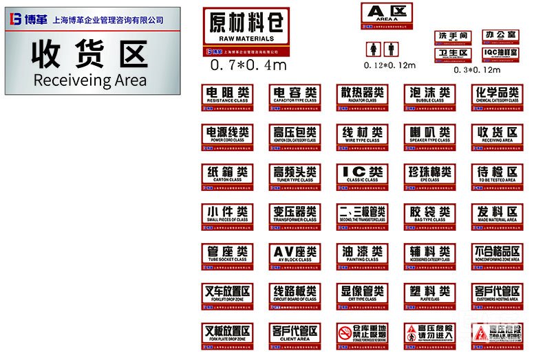 車間區域標識牌、門牌